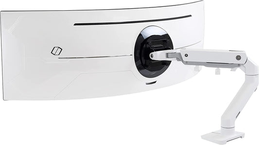 Ergotron – HX HD Premium Heavy Duty Gaming Monitor Arm, Single Monitor Desk Mount – for 1000R Curved Ultrawide Monitors up to 49 Inches, 28 to 42 Lbs, VESA 75X75Mm or 100X100Mm – HD Pivot, White