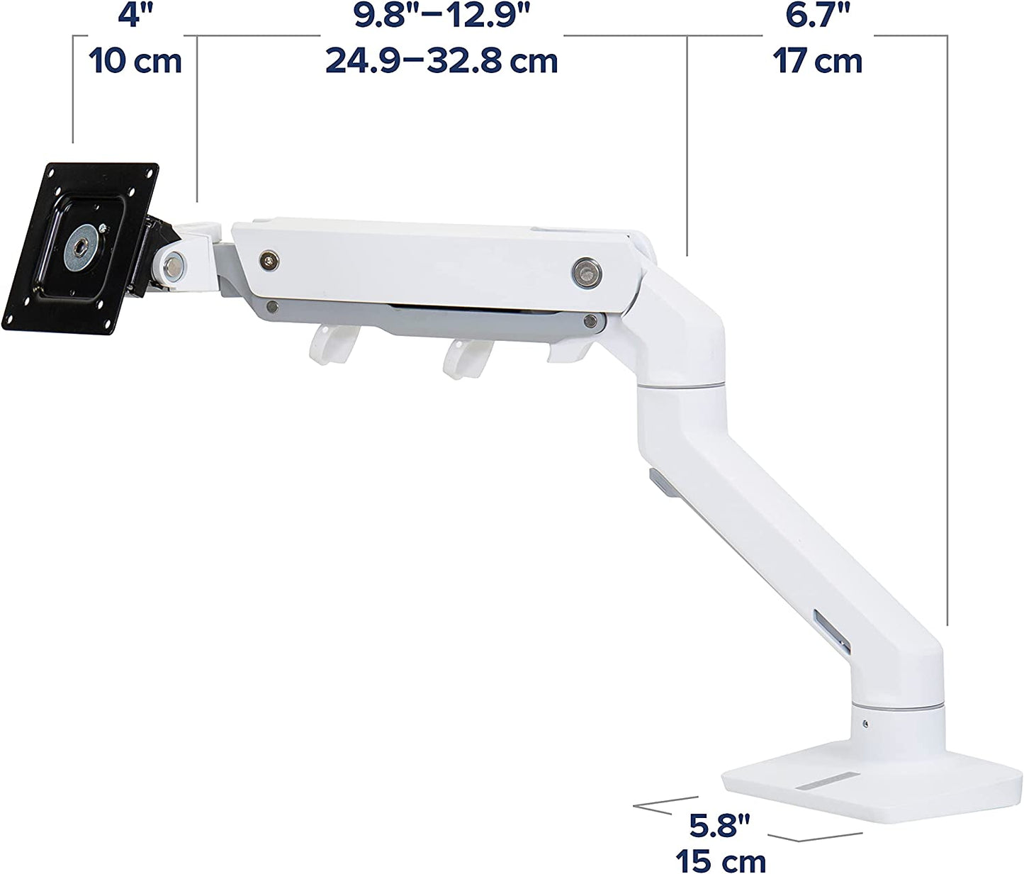 Ergotron – HX HD Premium Heavy Duty Gaming Monitor Arm, Single Monitor Desk Mount – for 1000R Curved Ultrawide Monitors up to 49 Inches, 28 to 42 Lbs, VESA 75X75Mm or 100X100Mm – HD Pivot, White
