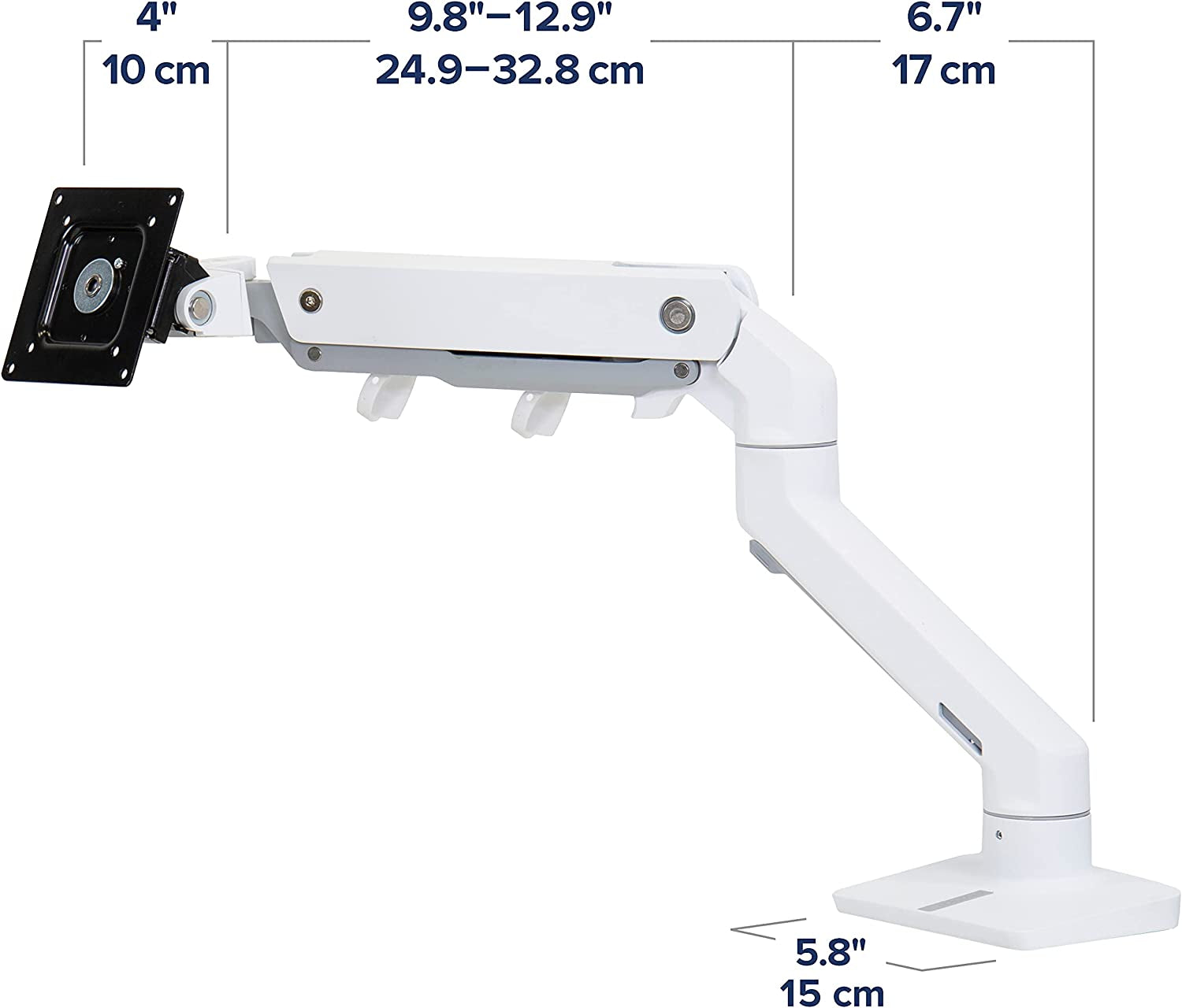 Ergotron – HX HD Premium Heavy Duty Gaming Monitor Arm, Single Monitor Desk Mount – for 1000R Curved Ultrawide Monitors up to 49 Inches, 28 to 42 Lbs, VESA 75X75Mm or 100X100Mm – HD Pivot, White