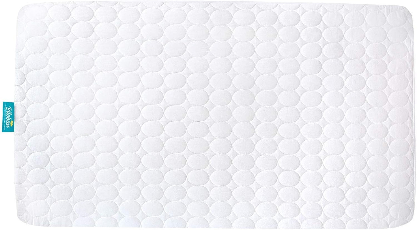 Crib Mattress Protector Pad Waterproof, Toddler Waterproof Crib Mattress Cover, Machine Washable & Dryer Fit Baby Toddler Bed Mattress Protector (Standard Size 52” X 28”), White