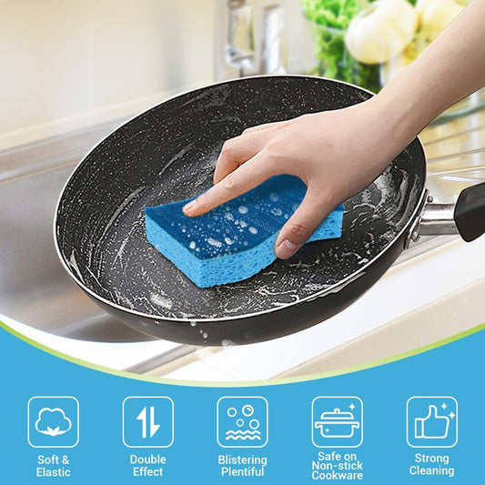 Non Scratch Scrub Sponge, 24Count, Sponges for Dishes, Sponges Kitchen, Cleaning Sponge, Cleans Fast without Scratching, Stands up to Stuck-On Grime, Cleaning Power for Everyday Jobs