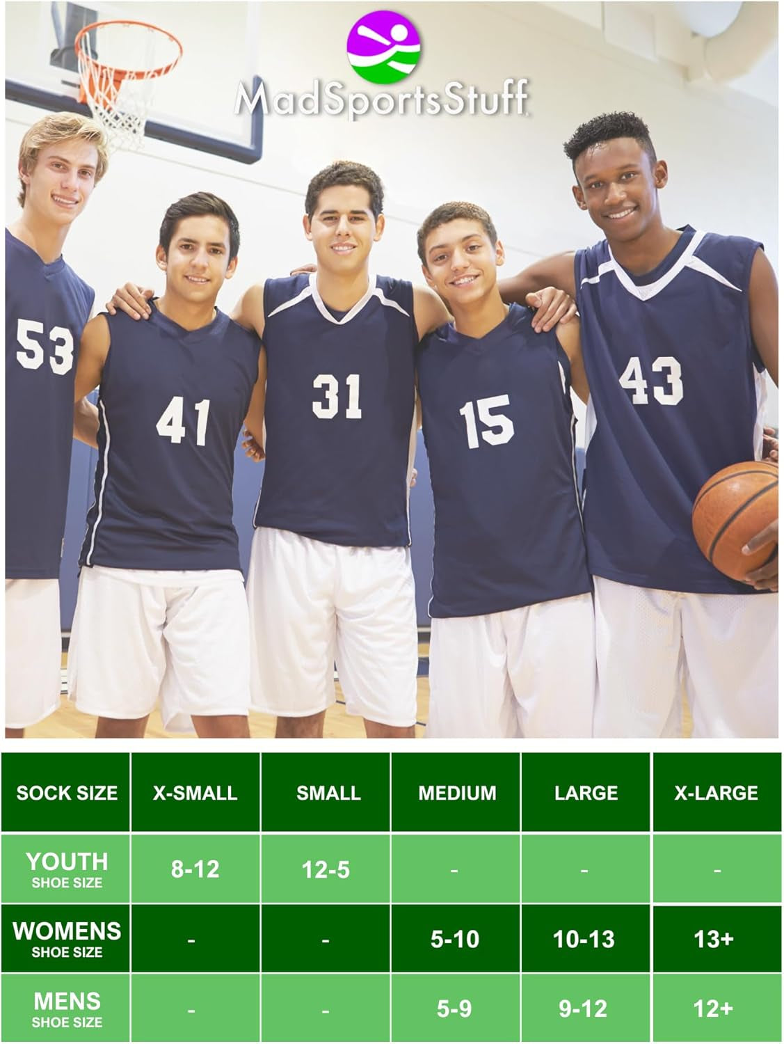 Basketball Socks - Youth & Adult Team Apparel - Durable Knit
